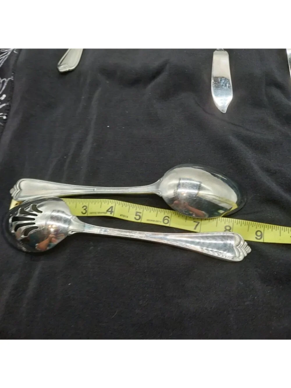 Reed & Barton Stainless Serving Spoons Fork Knife Lot Of 6